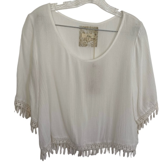 Harlow White Jasmine Woven Lightweight Oversized Short Sleeve Top- Sz-S - Picture 1 of 15